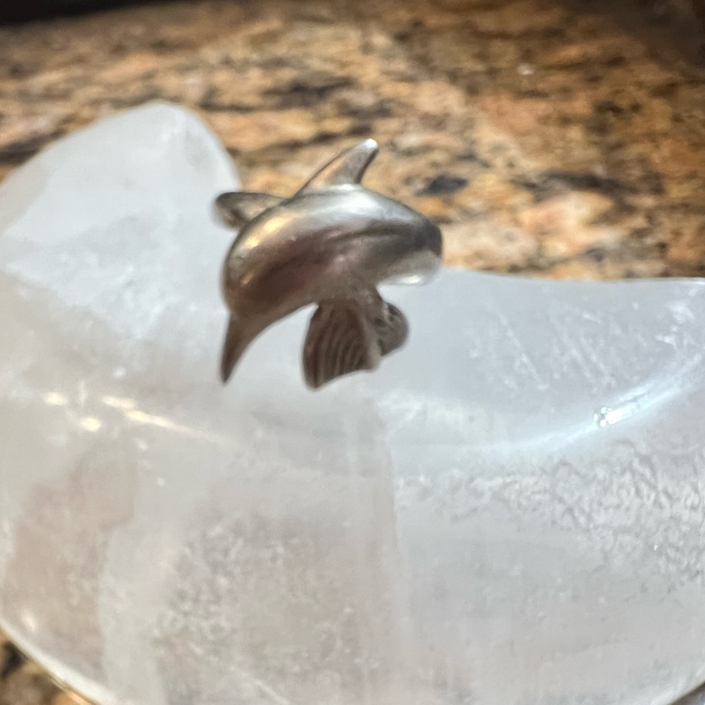 Sterling silver dolphin ring